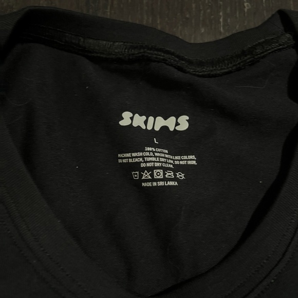 BNWT Skims Cotton Jersey Long Sleeve Black T-Shirt Size Large onyx top shirt - Picture 4 of 8